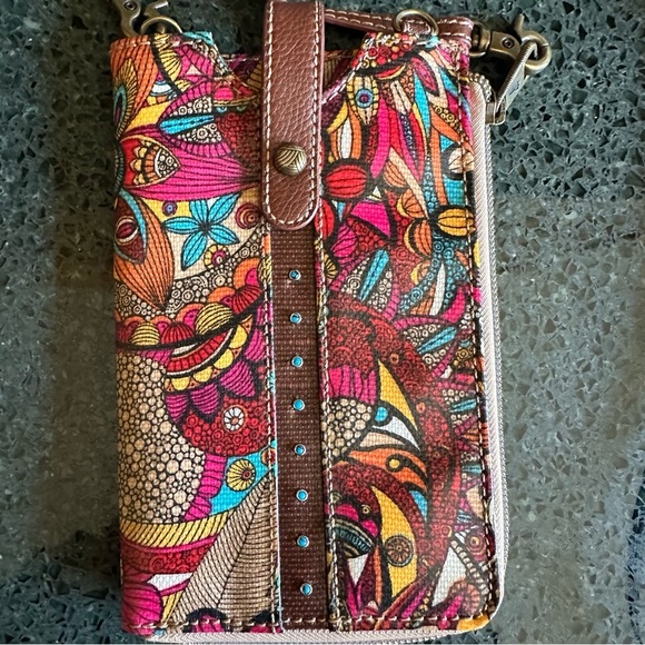 FINAL SALE Sakroots Coated Canvas Smartphone Holder Crossbody Sling Wallet - Picture 2 of 6